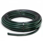 HDPE Plastic Coil Pipe  Nominal Pressure 10 Bar [PE 63] OD 32 mm  SDR 11  Color Black with Green Stripes | Almona Factory
