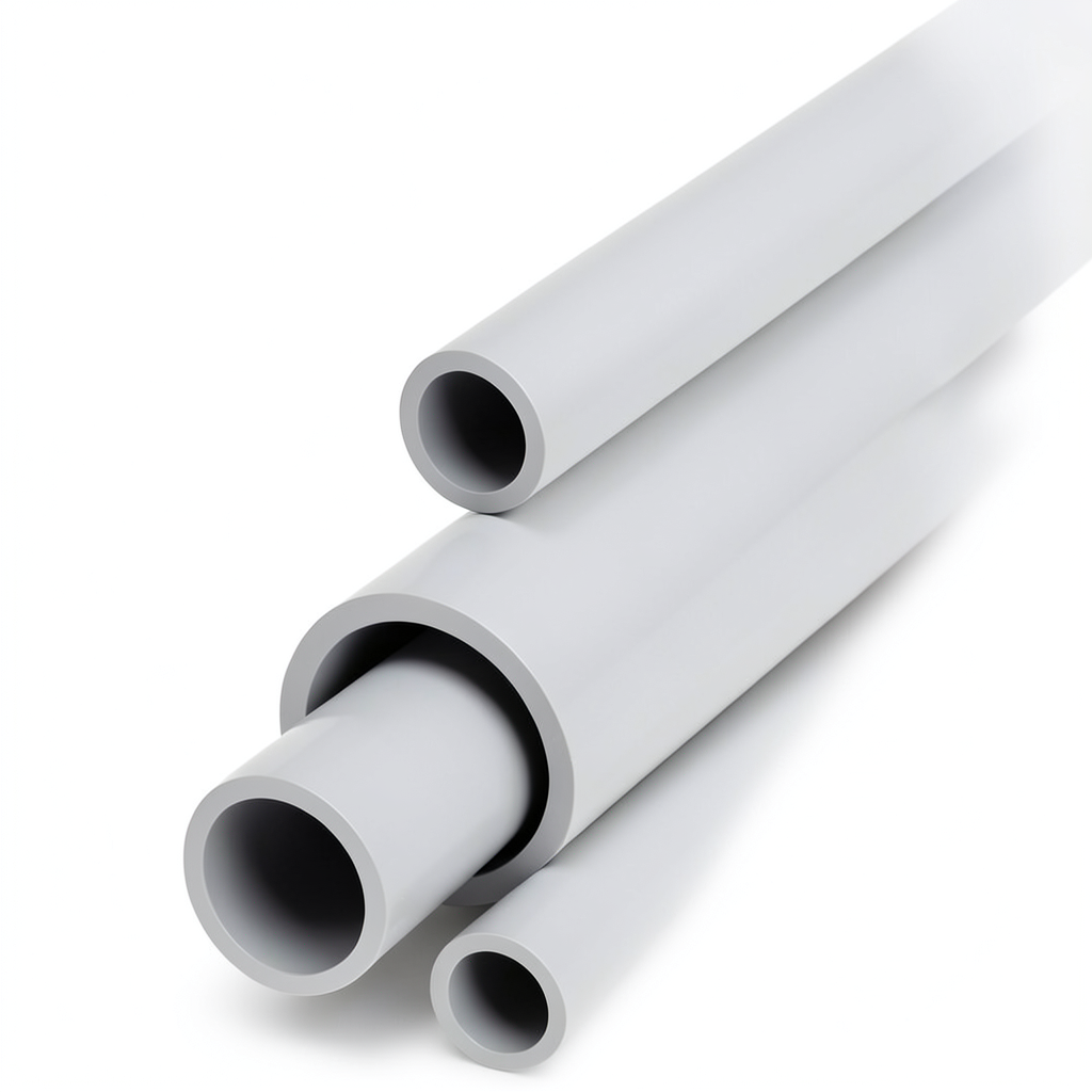 مواسير UPVC جدول 80 مقاس ½ 2 إنش سمك 7.01 مم لون رمادي فاتح