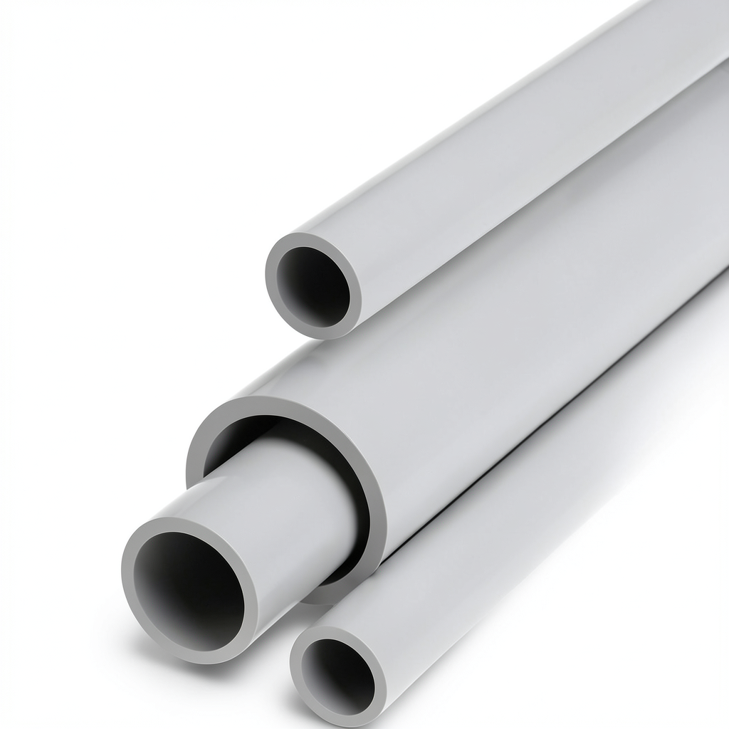 مواسير UPVC جدول 80 مقاس 8 إنش سمك 12.7 مم لون رمادي فاتح