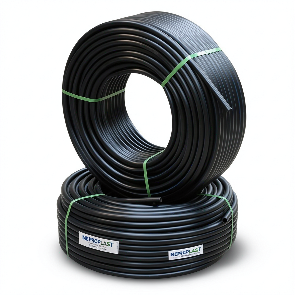 أنابيب HDPE نيبروبلاست PE 80 ضغط 10 بار قطر خارجي 75 مم سمك 5.6 مم لون اسود | نيبروبلاست