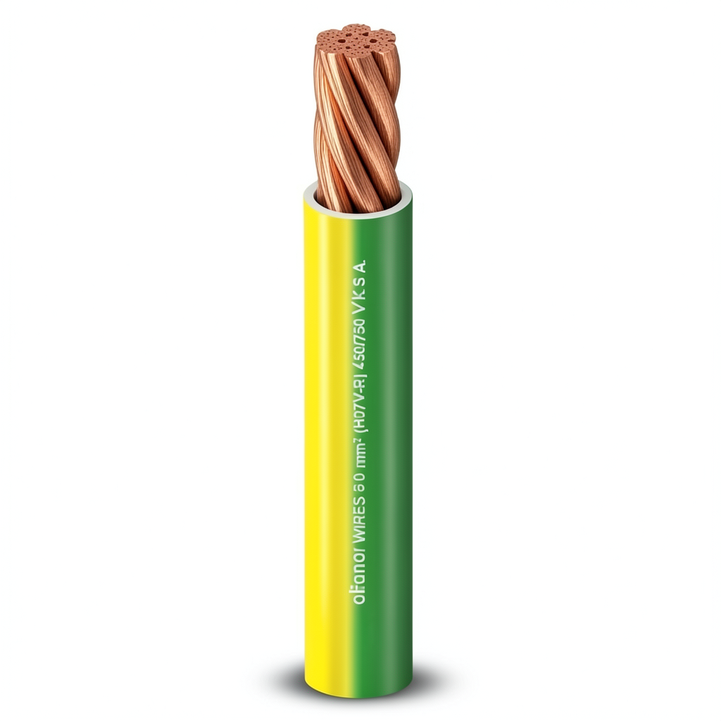 95mm Single Wire 450/750V Stranded Copper Conductor PVC Insulated Yellow/Green | Al Fanar
