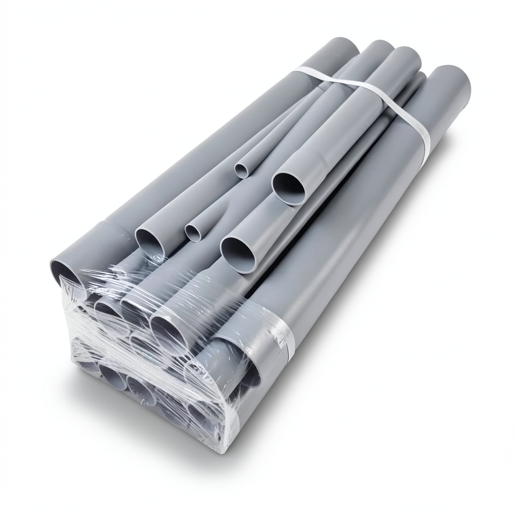 UPVC Pipes Nominal Pressure 10 Bar Outside Diameter 90 mm Thickness 4.3 mm Gray