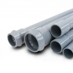 مواسير UPVC الوطنية ضغط 10 بار  قطر خارجي 200 مم سمك 7.7 مم لون رمادي
