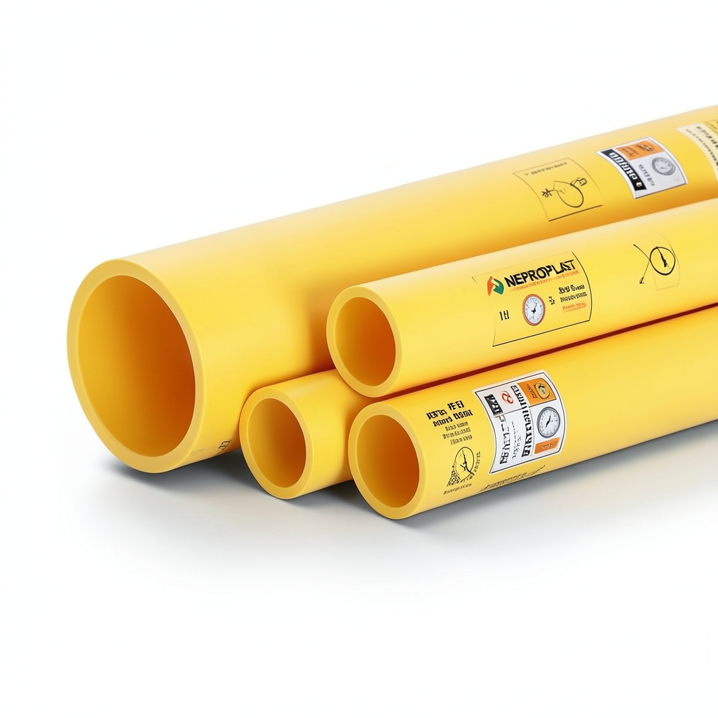 مواسير HDPE PE 80 ضغط 3.2 بار قطر خارجي 160 مم سمك 4.0 مم لون أصفر | نيبروبلاست