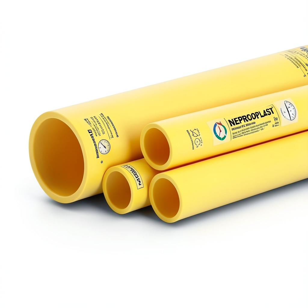 HDPE Pipes PE 80 Pressure 3.2 Bar Outside Diameter 180 mm Thickness 4.4 mm Yellow | NEPROPLAST