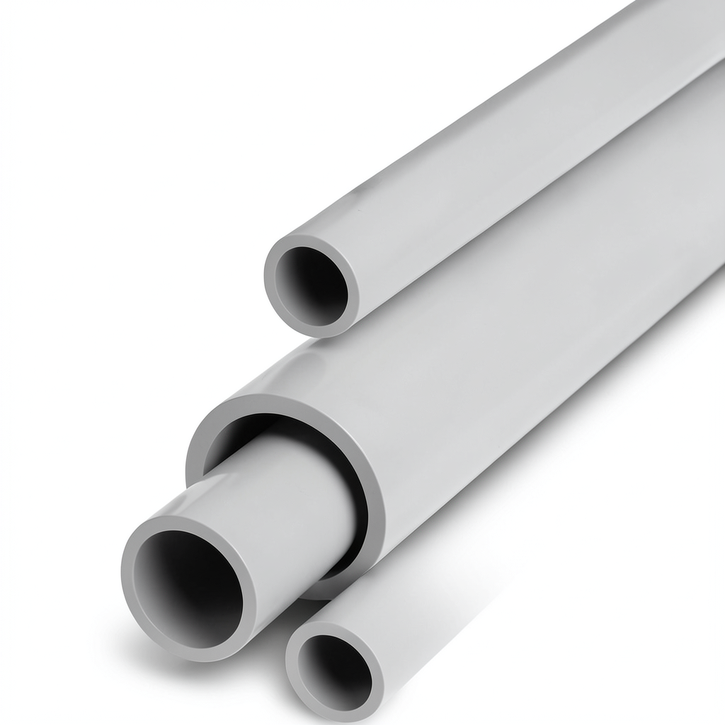 UPVC Pipes Schedule 80 Size 4 Inch Thickness 8.56 mm Light Gray