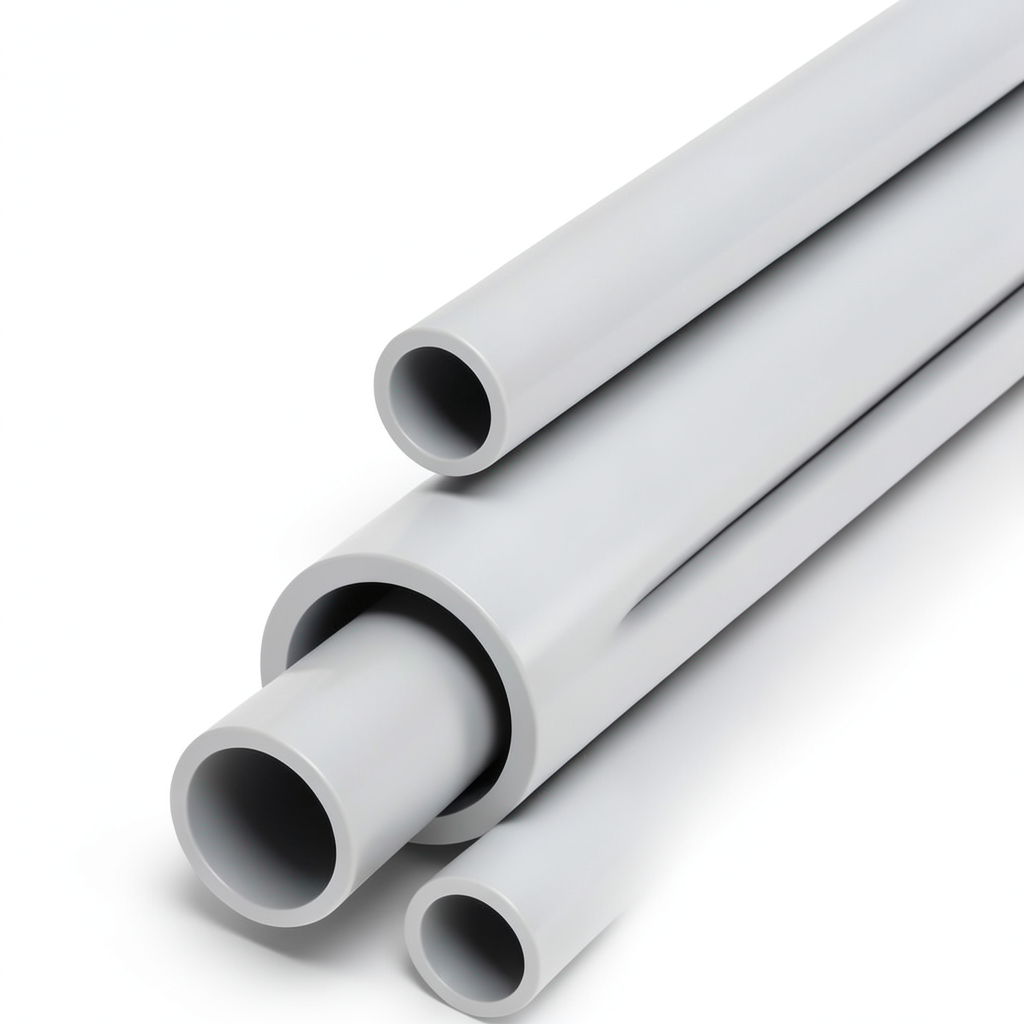 مواسير UPVC جدول 80 مقاس 8 إنش سمك 12.7 مم لون رمادي فاتح