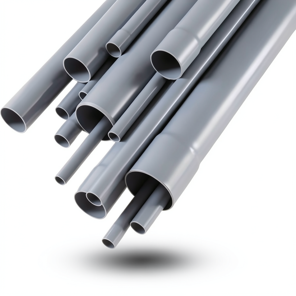 UPVC Pipes Nominal Pressure 10 Bar Outside Diameter 50 mm Thickness 2.4 mm Gray