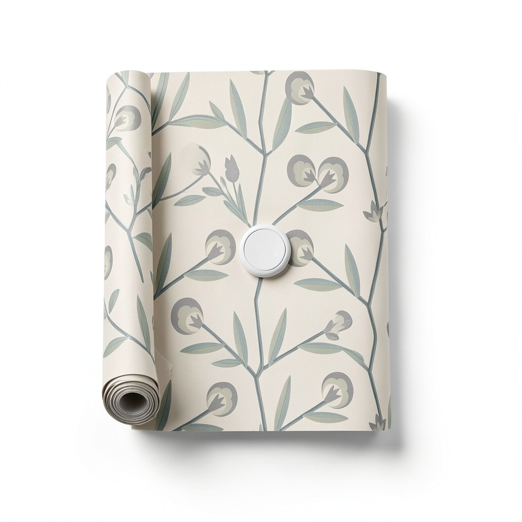 German Floral Wallpaper 10m x 0.53m Beige, Model 440331