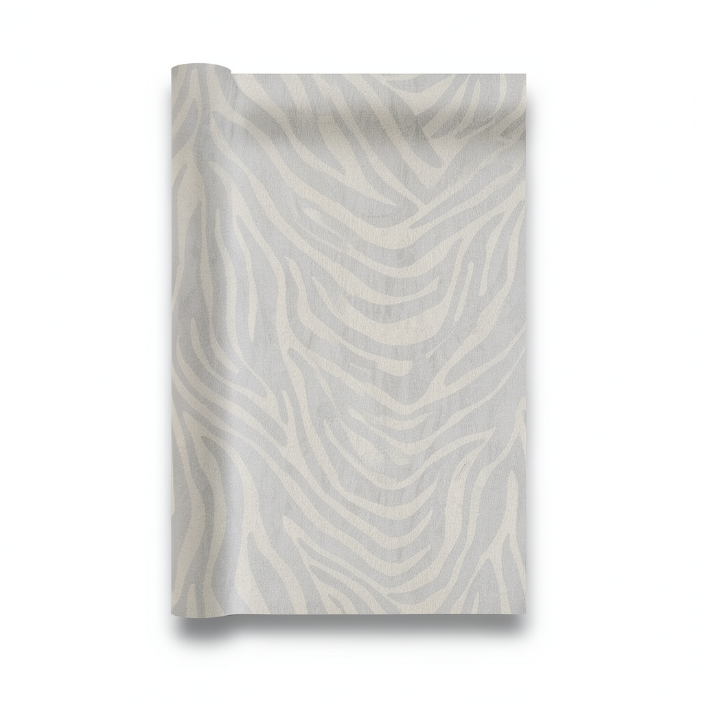 Italian Wallpaper Beige with Gray Patterned Design, Size 10m x 0.70m, Model 15032