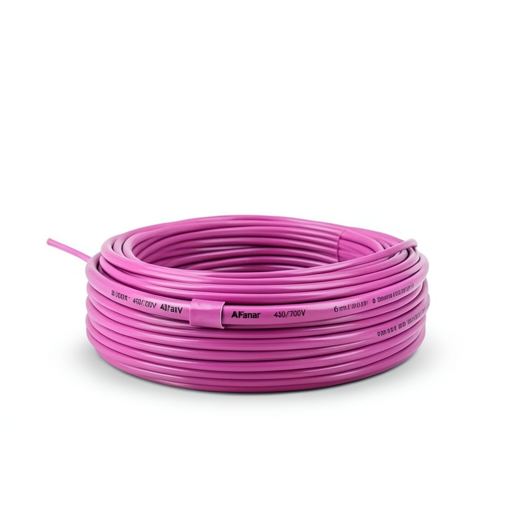 لفة سلك كهرباء نحاس مجدول عزل PVC، 6mm، 300ft، جهد 450/750 فولت | شركة الفنار