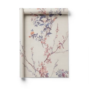 Italian Wallpaper Floral Design 10m x 1.06m Beige Color