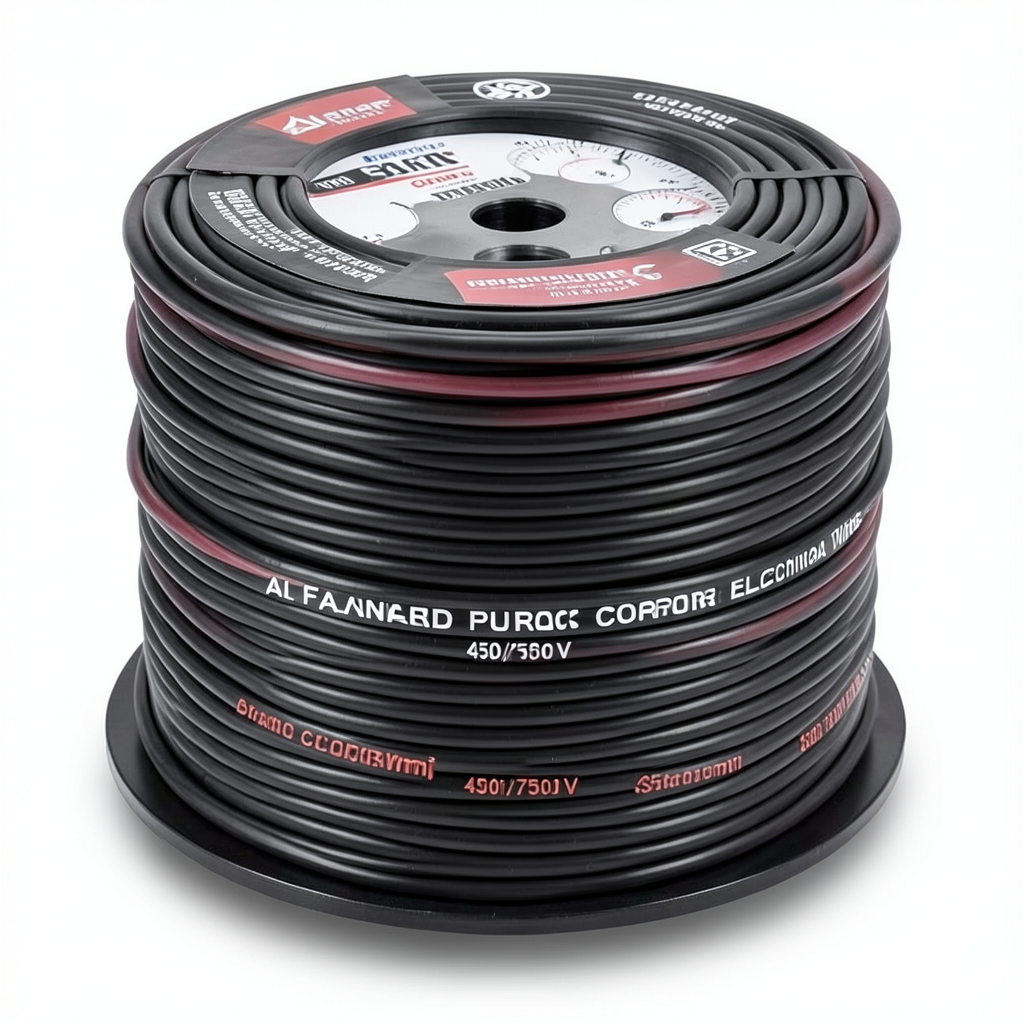 لفة سلك كهرباء نحاس مجدول عزل PVC، 6mm، 300ft، جهد 450/750 فولت | شركة الفنار