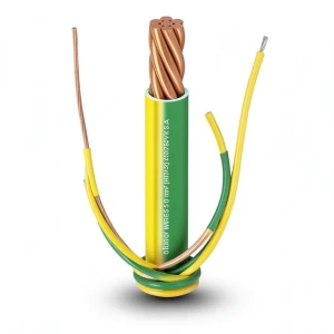لفة سلك كهرباء مفرد 185 مم2 450/750 فولت، موصل نحاس مجدول عزل PVC لون اصفر/اخضر | شركة الفنار