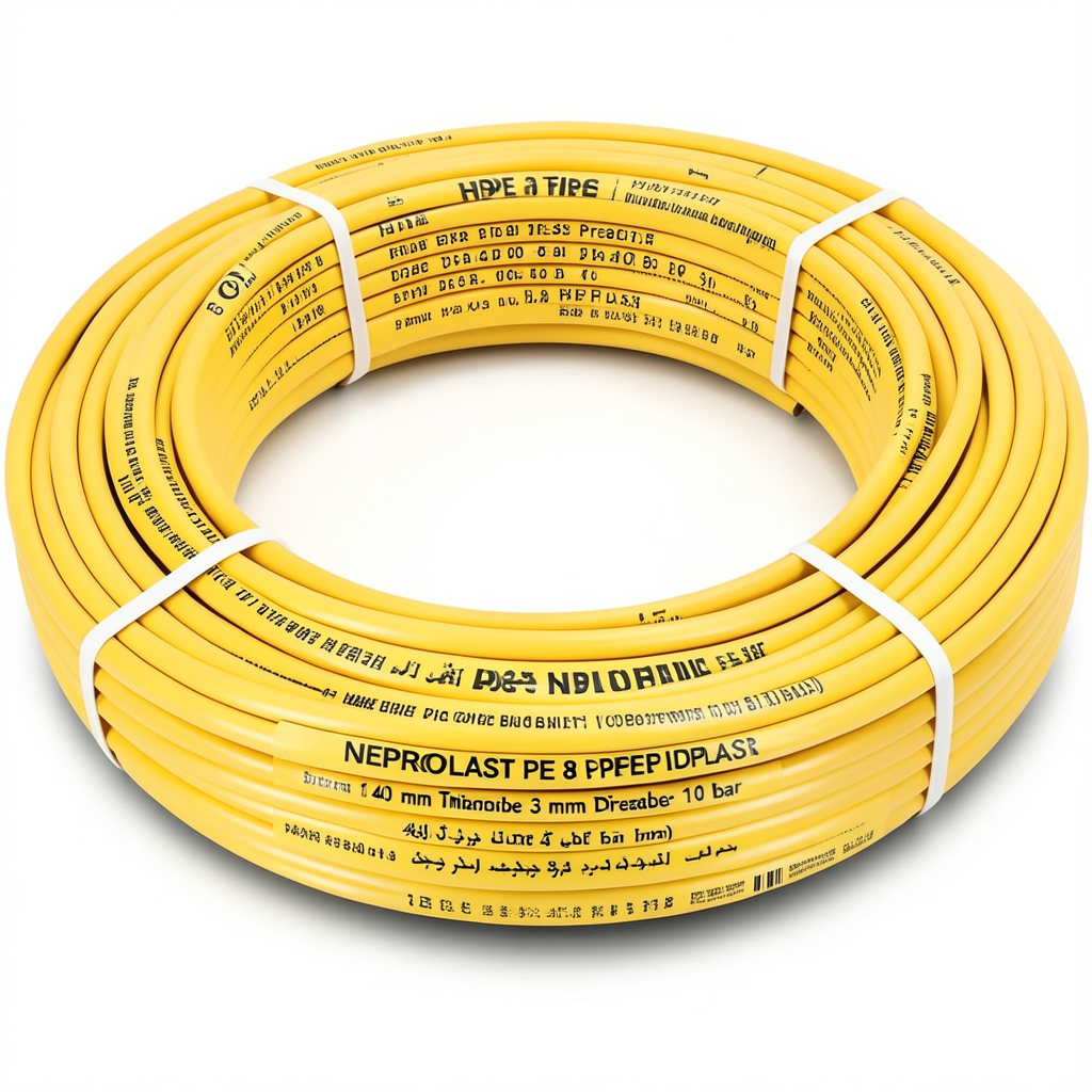 أنابيب HDPE PE 80 ضغط 10 بار قطر 40 مم سمك 3 مم لون أصفر | نيبروبلاست