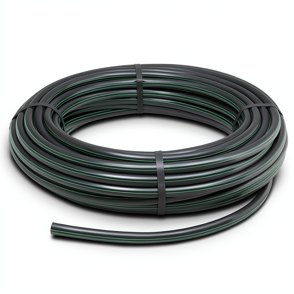 لفة أنابيب HDPE ضغط 10 بار [PE 80] قطر خارجي 140 مم SDR 13.6 لون أسود
