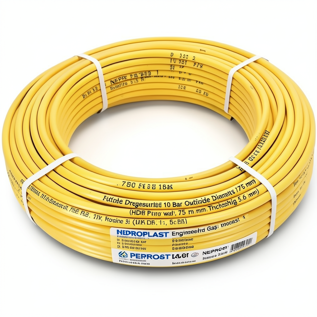 HDPE Pipes PE 80 Pressure 10 Bar Outside Diameter 75 mm Thickness 5.6 mm Yellow | NEPROPLAST