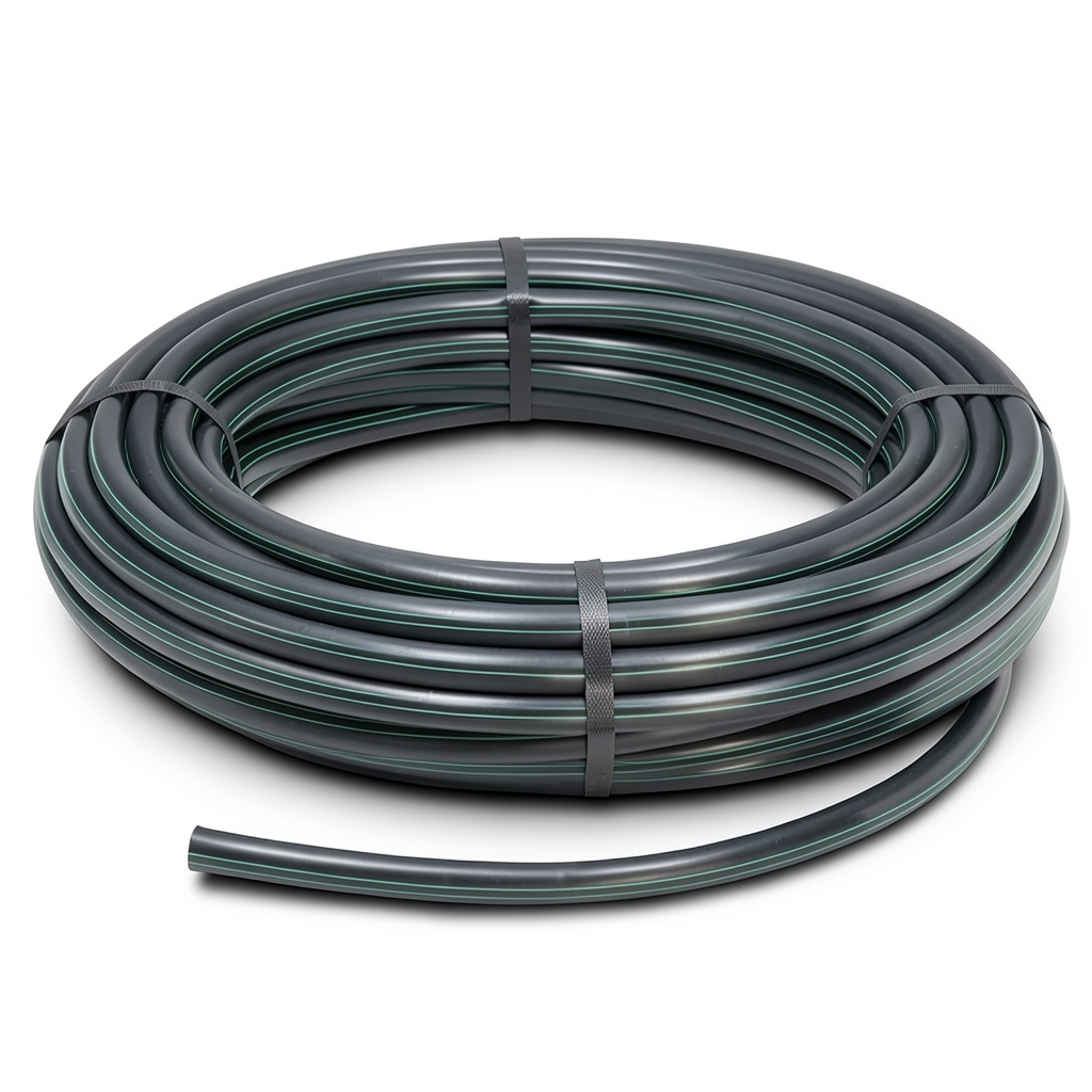 لفة أنابيب بلاستيك HDPE ضغط 10 بار PE 80 قطر خارجي 110 مم SDR 13.6 لون أسود