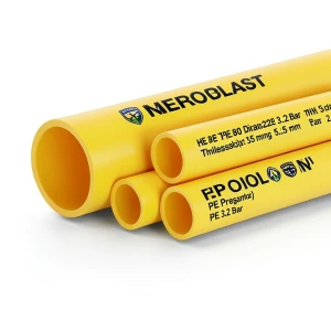 مواسير HDPE PE 80 ضغط 3.2 بار قطر خارجي 225 مم سمك 5.5 مم لون أصفر | نيبروبلاست