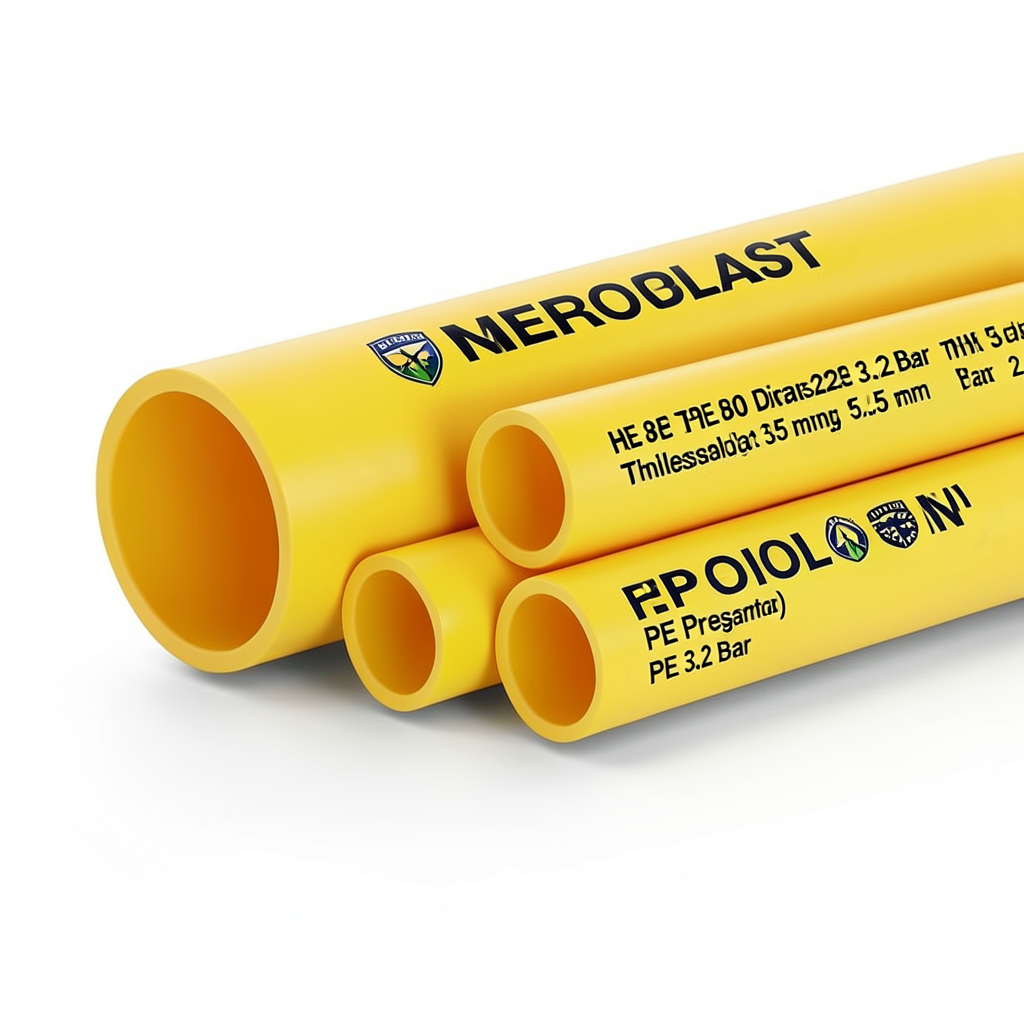 HDPE Pipes PE 80 Pressure 3.2 Bar Outside Diameter 225 mm Thickness 5.5 mm Yellow | NEPROPLAST