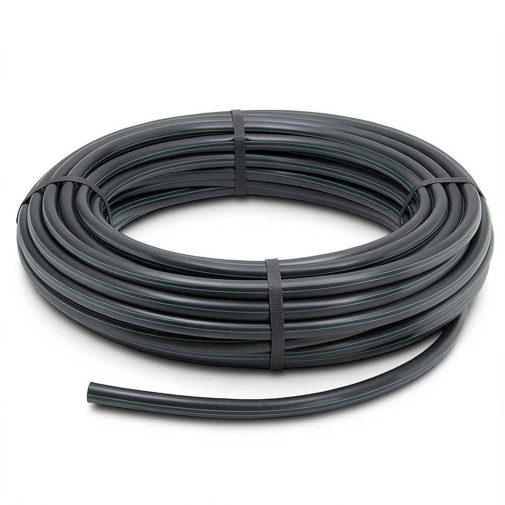 لفة أنابيب HDPE ضغط 12.5 بار PE 80 قطر خارجي 20 مم SDR 11 لون أسود