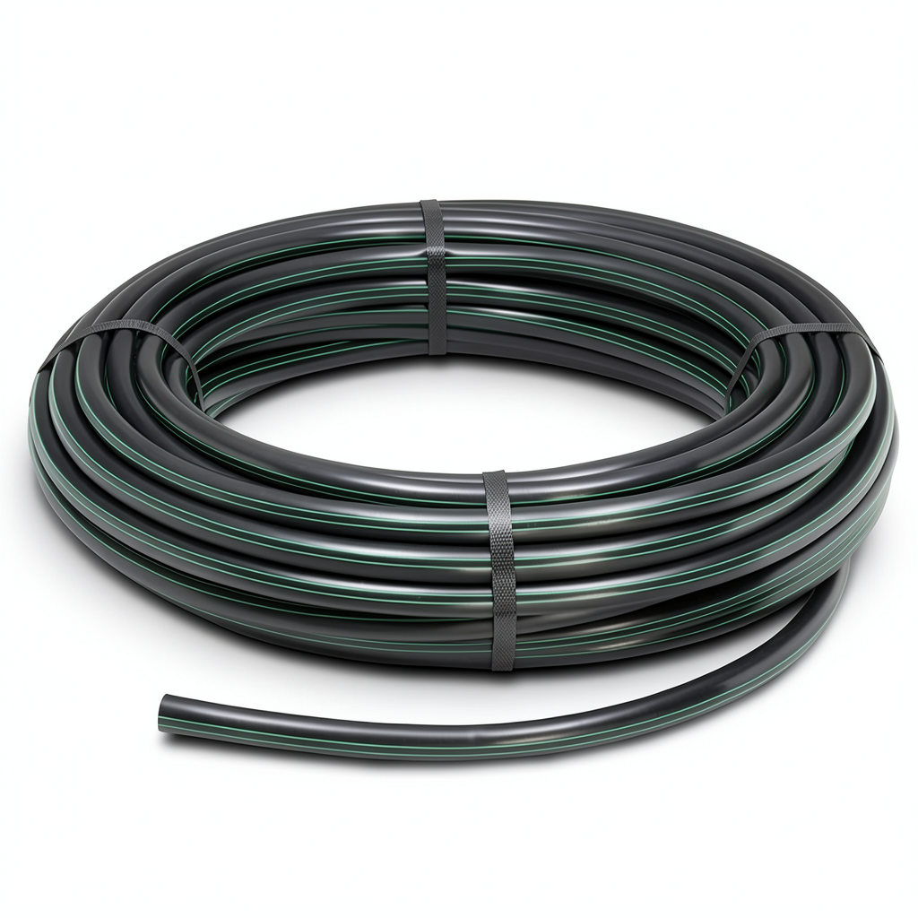 لفة أنابيب بلاستيك HDPE ضغط 12.5 بار PE 80 قطر خارجي 32 مم SDR 11 لون أسود