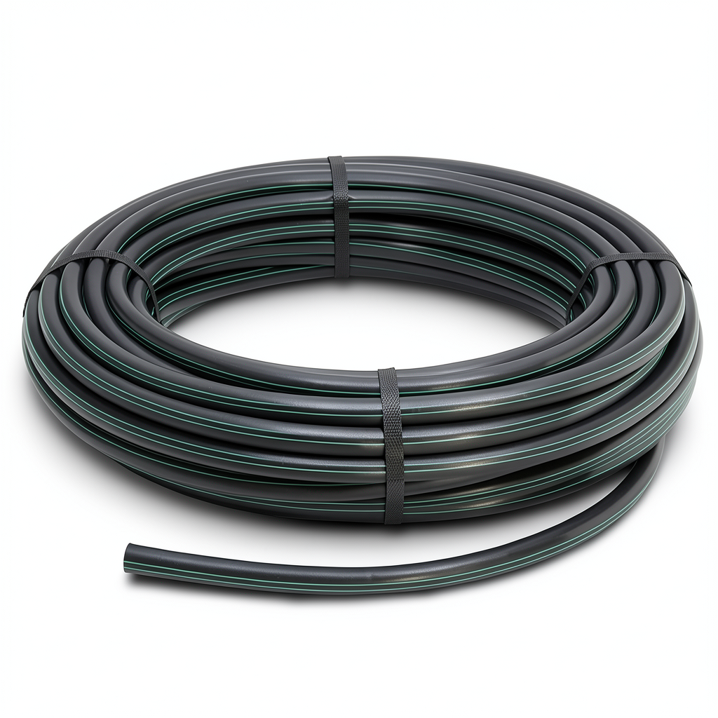 HDPE Plastic Coil Pipe PN 12.5 Bar PE 80 75 mm SDR 11 Black