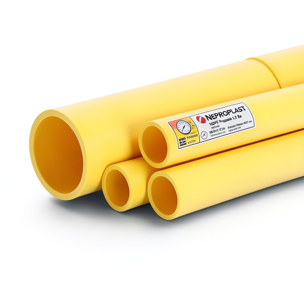 Neproplast HDPE Pipes PE 80 Pressure 3.2 Bar Outside Diameter 560 mm Thickness 13.7 mm Yellow | NEPROPLAST