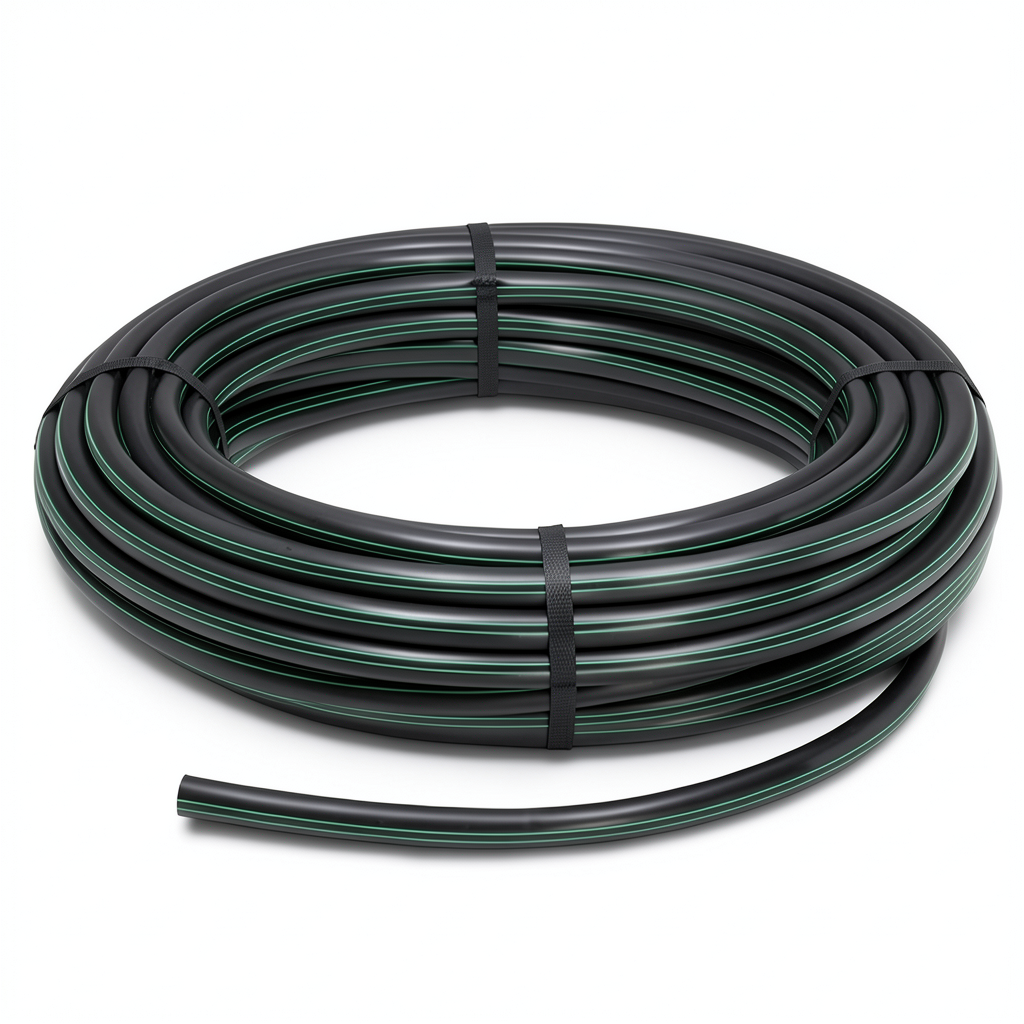 HDPE Polyethylene Plastic Coil Pipe 12.5 Bar Pressure PE 80, 160 mm Diameter SDR 11 Black