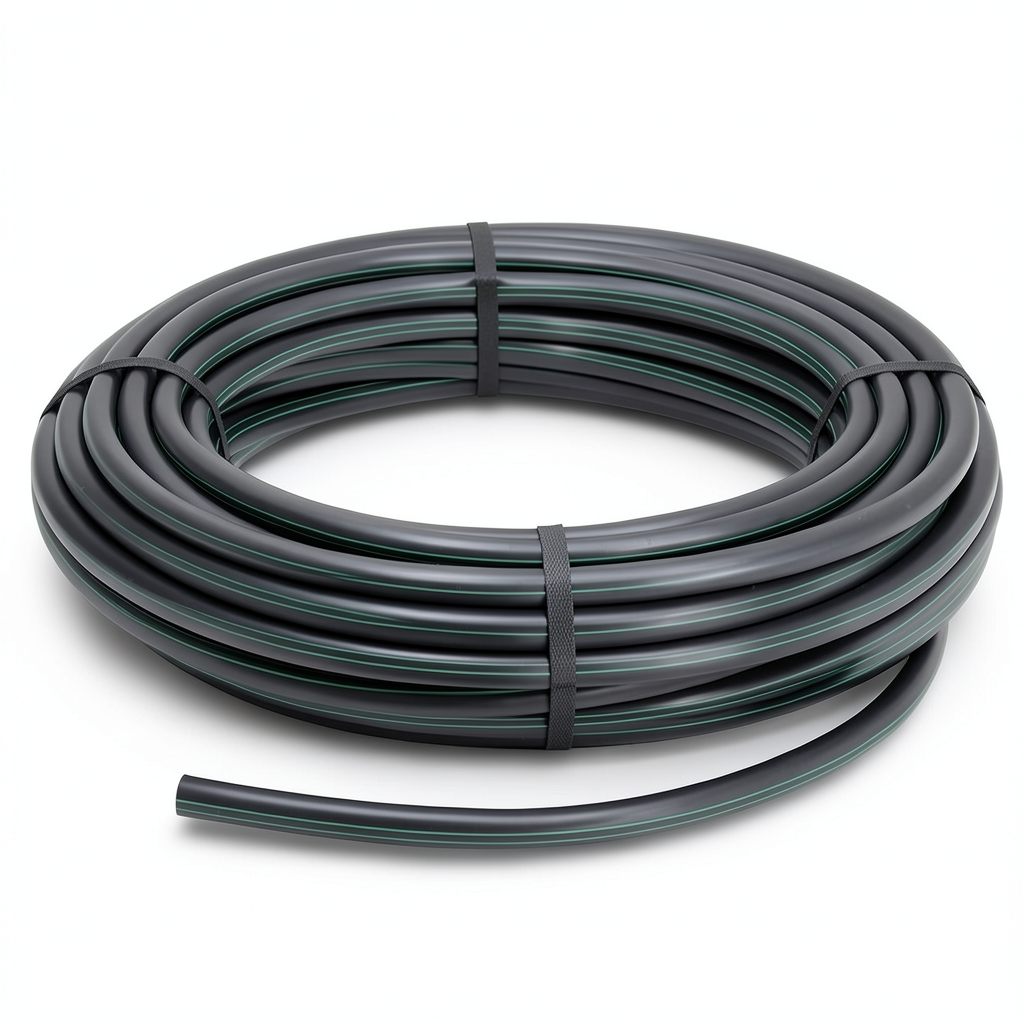 لفة أنابيب HDPE ضغط 16 بار PE 80 قطر خارجي 20 مم SDR 9 لون أسود