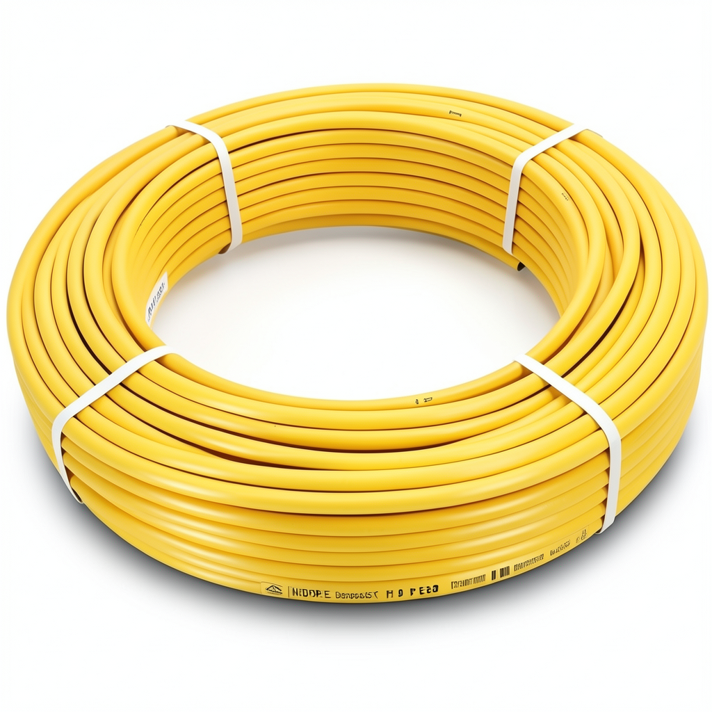 أنابيب HDPE PE 80 ضغط 10 بار قطر خارجي 50 مم سمك 3.7 مم لون أصفر | نيبروبلاست
