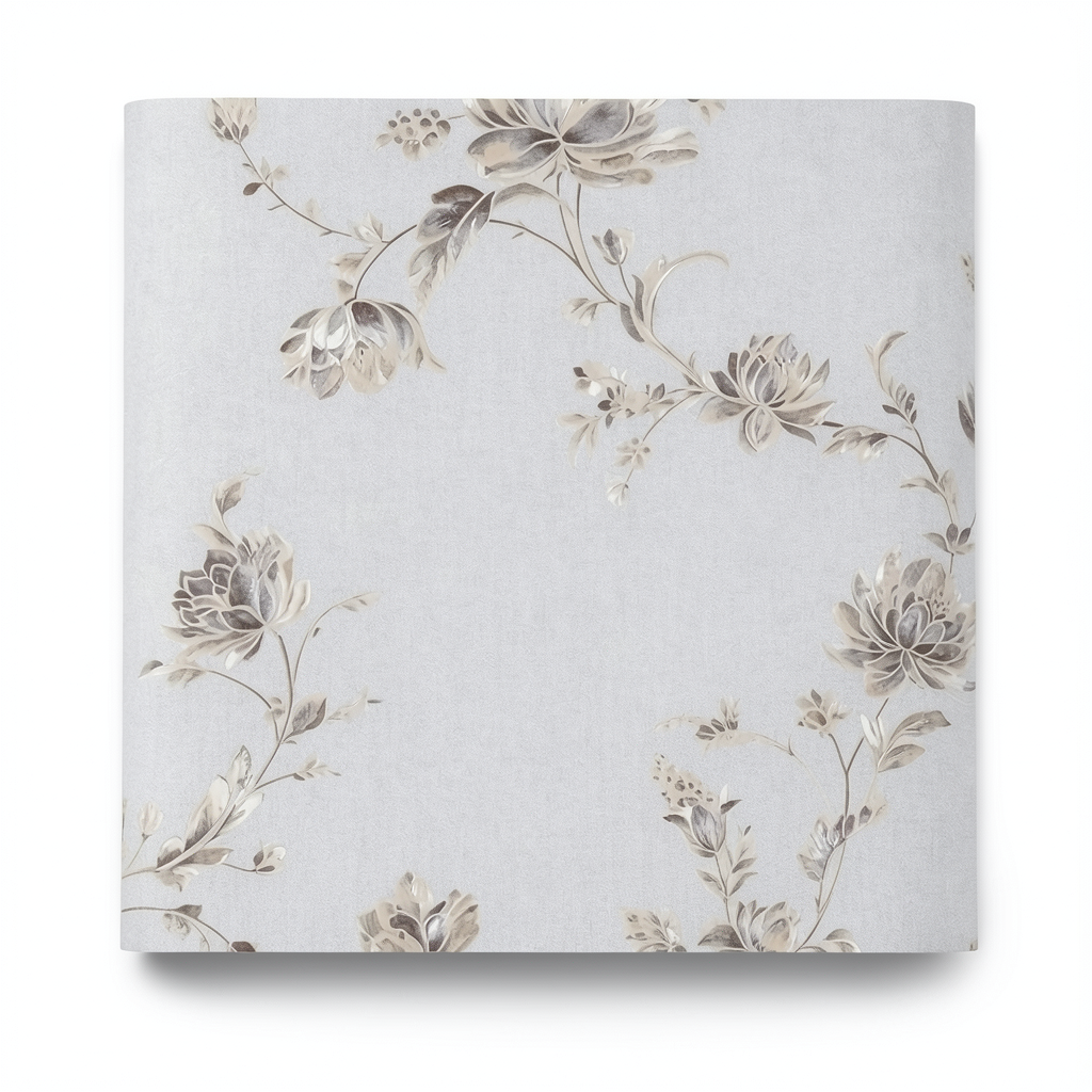 Floral Wall Decoration Pale Gray, 10m x 1.06m, Model 5942