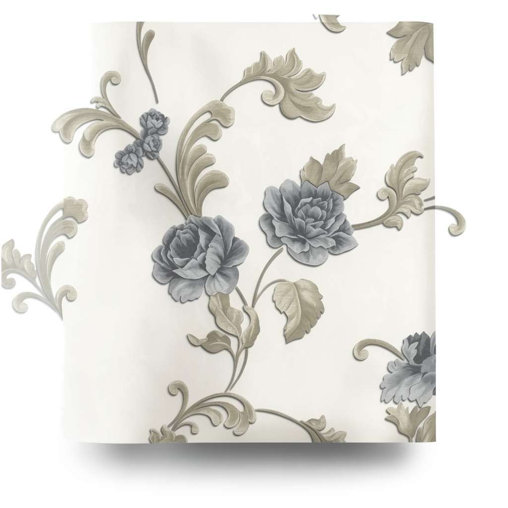 Italian Floral Wallpaper 10 m x 0.73 m Light Beige, Model 56901