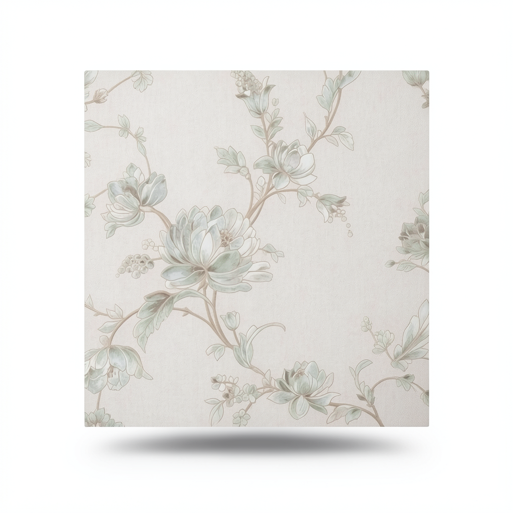 Italian Floral Wallpaper 10m x 1.06m Pale Beige, Model 5939