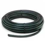 HDPE Plastic Coil Pipe  Nominal Pressure 15.9 Bar [PE 63] OD 20 mm  SDR 7.4  Color Black with Green Stripes | Almona Factory