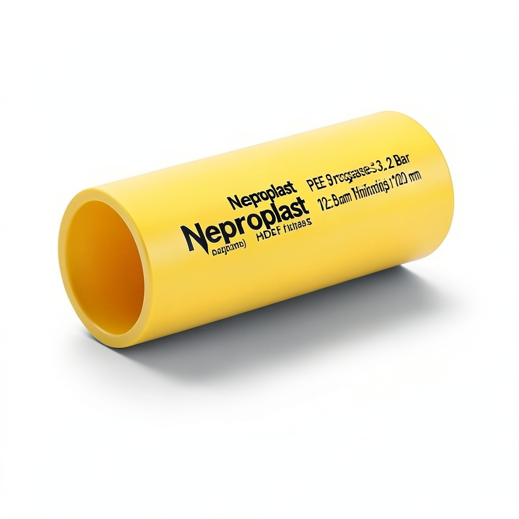 مواسير HDPE نيبروبلاست PE 80 ضغط 3.2 بار قطر خارجي 500 مم سمك 12.3 مم لون أصفر | نيبروبلاست
