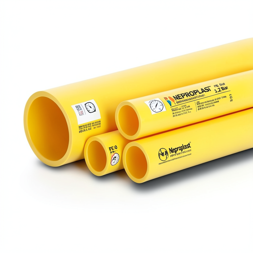 Neproplast HDPE Pipes PE 80 Pressure 3.2 Bar Outside Diameter 560 mm Thickness 13.7 mm Yellow | NEPROPLAST