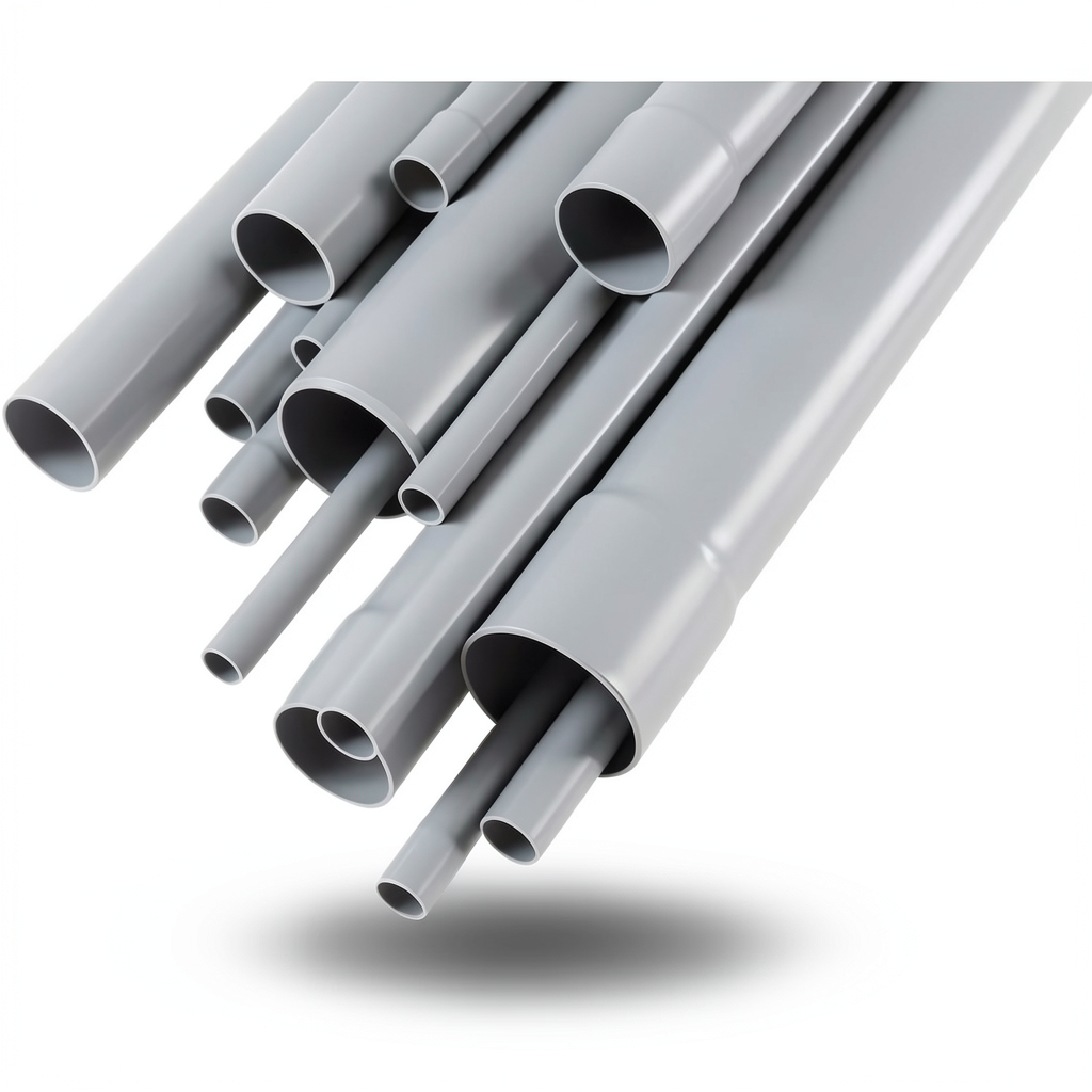 UPVC Pipes Nominal Pressure 10 Bar Outside Diameter 180 mm Thickness 8.6 mm Gray