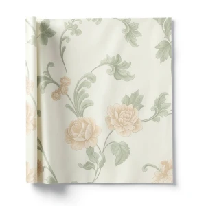 Italian Floral Wallpaper 10m x 0.73m Creamy Color, Model 56940