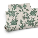 WallCovering Floral Design 10mx1.06m Green with Beige, Model 38005