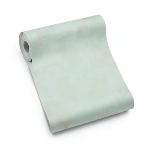 Leaf Patterned Wallpaper 10m x 0.53m Pale Green, Model 02579-18