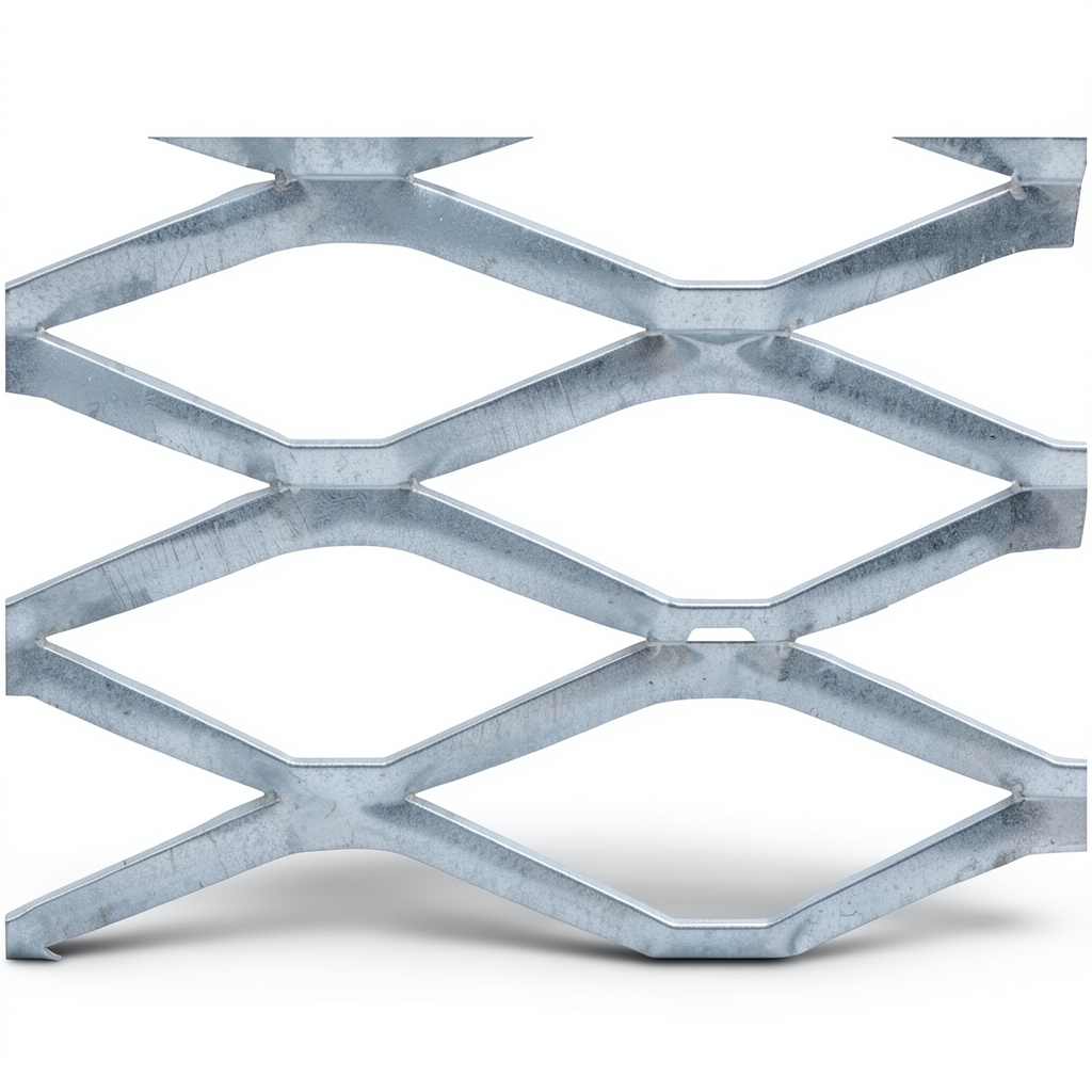 Galvanised Steel Expanded Metal Mesh Bahri Thickness 2.7 mm Width 2.44 m Length 5 m