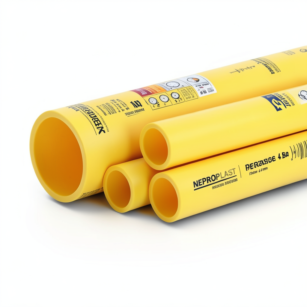 مواسير HDPE PE 100 ضغط 4 بار قطر خارجي 180 مم سمك 4.4 مم لون أصفر | نيبروبلاست
