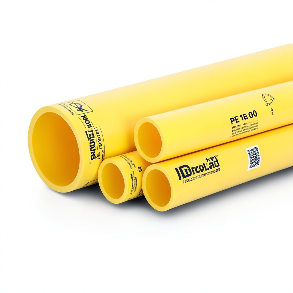 مواسير HDPE PE 100 ضغط 4 بار قطر خارجي 200 مم سمك 4.9 مم لون أصفر | نيبروبلاست