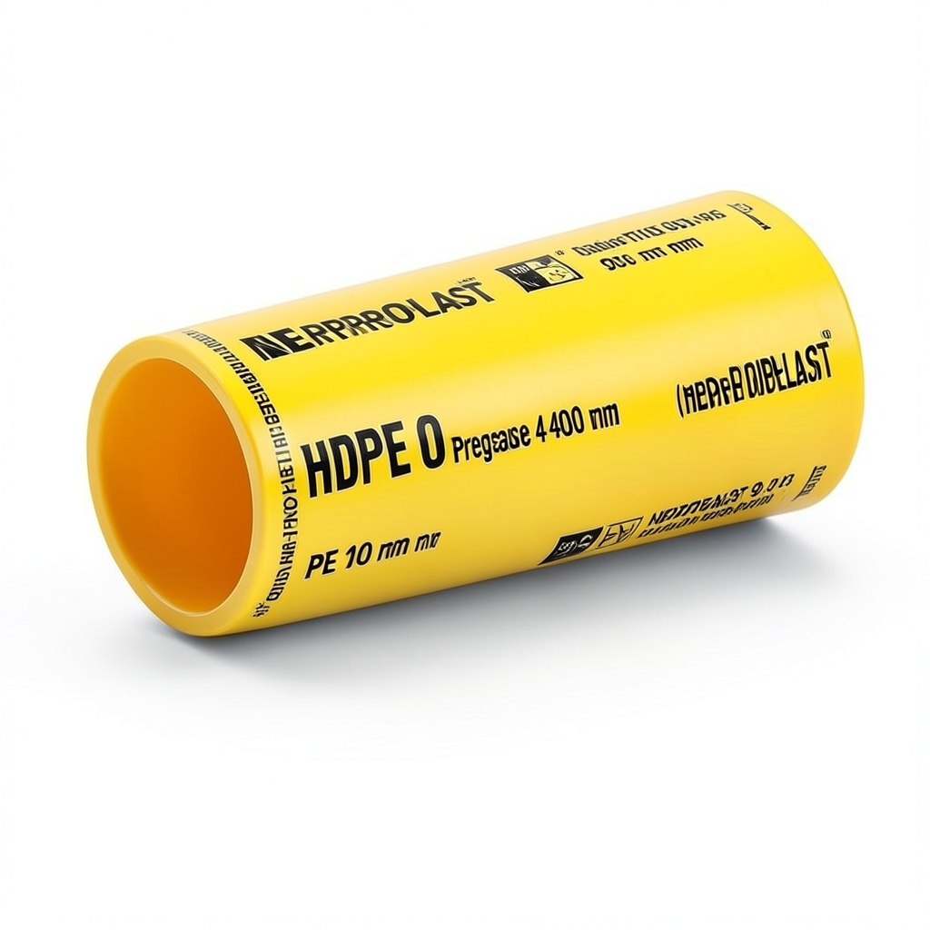 مواسير HDPE PE 100 ضغط 4 بار قطر خارجي 400 مم سمك 9.8 مم لون أصفر | نيبروبلاست