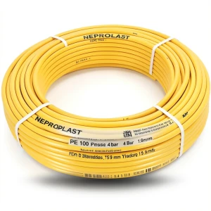 أنابيب HDPE PE 100 ضغط 4 بار قطر 75 مم سمك 1.9 مم لون أصفر | نيبروبلاست