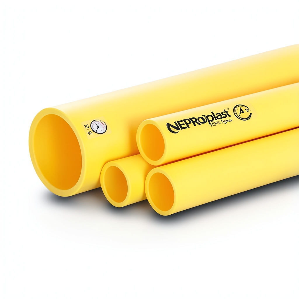Neproplast HDPE Pipes PE 100 Pressure 4 Bar 160 mm OD Thickness 4.0 mm Yellow | NEPROPLAST