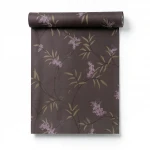 Floral wall covering dark brown color, length 10m, width 0.53m, model 33308