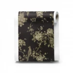ورق جداري ايطالي، لون بني داكن، تصميم ورود، مقاس 10 م×1.06 م، موديل 81649