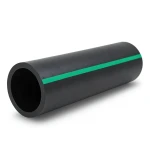 HDPE Polyethylene Pipe PN 10 Bar PE 80 OD 560 mm SDR 13.6 Black with Green Stripes